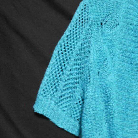 LAUREN MICHELLE | large | Turquoise Knit Short Sleeve Cardigan / Shrug | NWOT - Picture 3 of 16